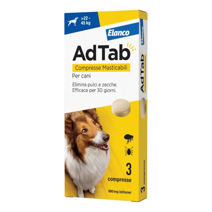 Adtab Per Cani Da 22 A 45kg 3 Compresse Masticabili 900mg
