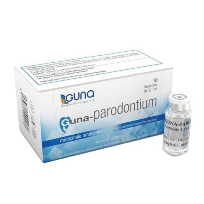 Guna Parodontium 10 flaconcini da 1,1 ml medicinale omeopatico per il benessere del parodonto