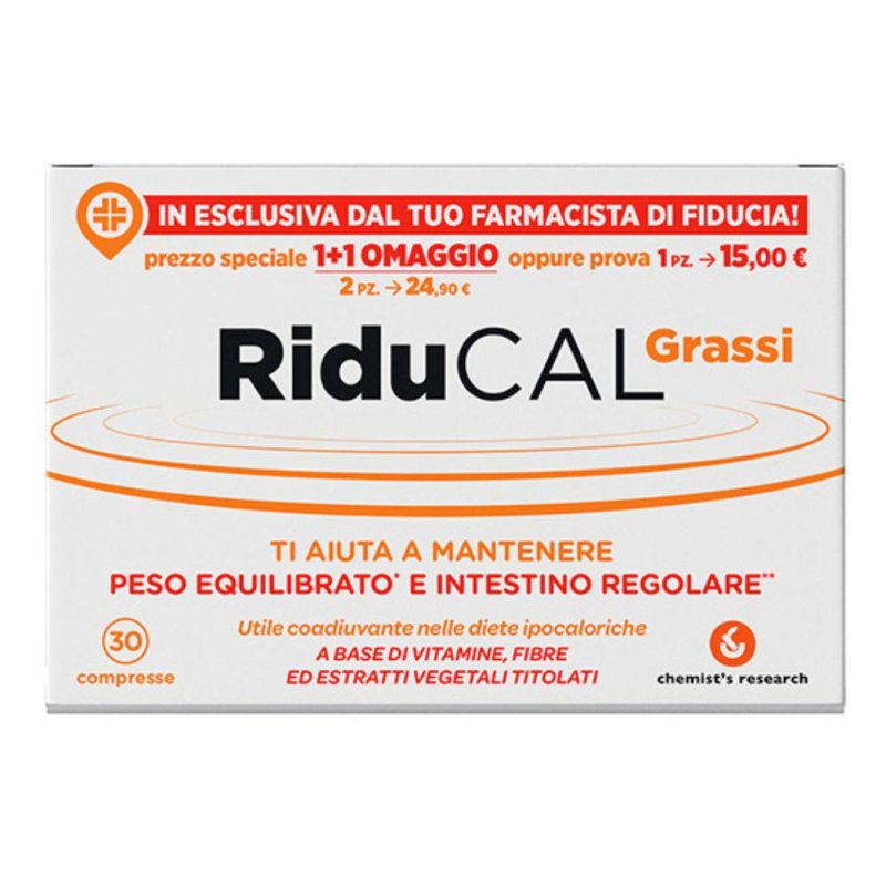 Chemist's Research Riducal Grassi Integratore Alimentare 30 Compresse