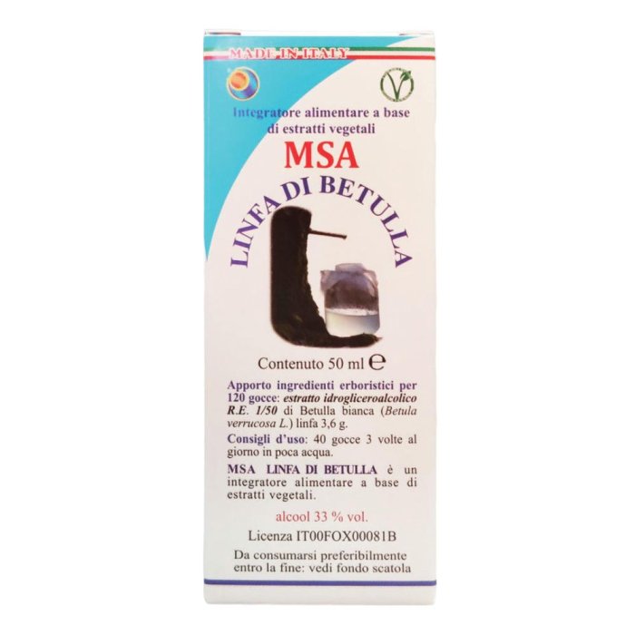 MSA Linfa di Betulla 50 ml - integratore drenante a base di betulla