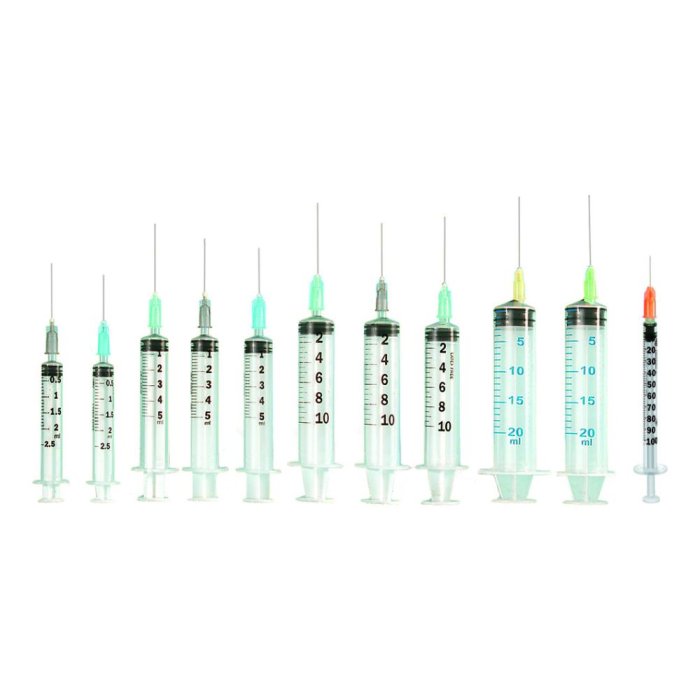 Siringa plastica sterile 2,5 ml con ago 21G Saf - siringa monouso per iniezioni