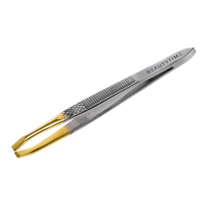 Beautytime pinzetta 3 - pinzetta in acciaio a punta obliqua per sopracciglia