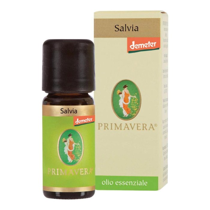 Salvia olio essenziale Demeter 10 ml - olio essenziale di salvia bio per aromaterapia