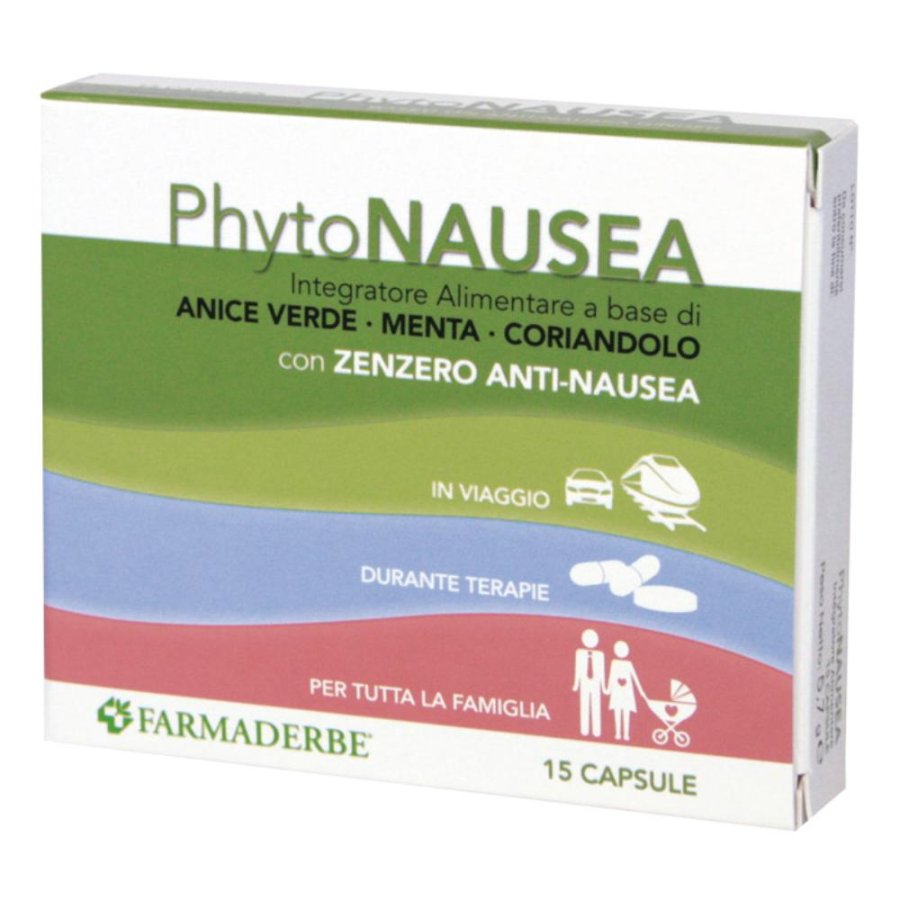 Farmaderbe Phyto Nausea Integratore Alimentare 15 Capsule Farmaderbe Phyto Nausea Integratore Alimentare 15 Capsule