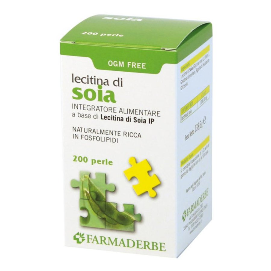 Farmaderbe Lecitina di Soia Integratore Alimentare 200 Perle
