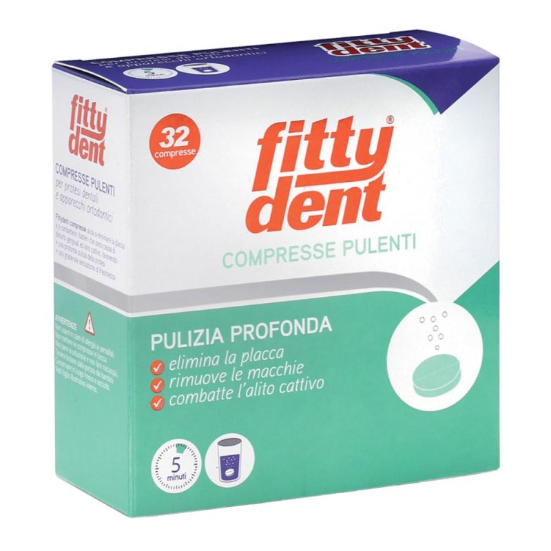 Ideco Fittydent - Compresse Pulenti per Dentiere e Ponti Mobili 32 Compresse