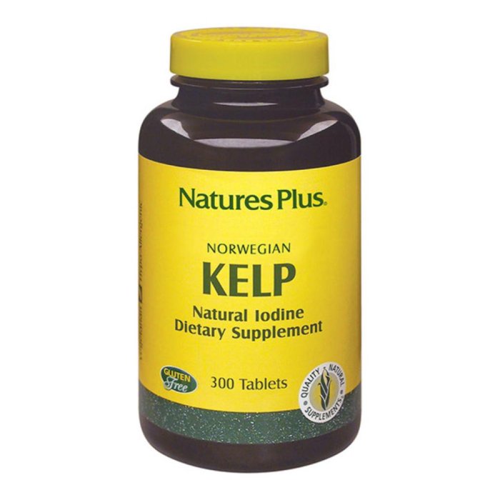 Alghe Kelp Integratore Alimentare di Alga Marina Bruna, 300 Compresse Ricche di Iodio e Minerali