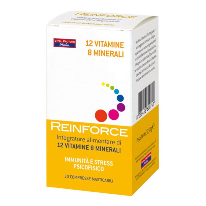 Vital Factors Reinforce - 12 Vitamine + 8 Minerali 30 Compresse Masticabili