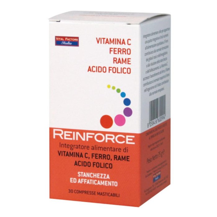 Vital Factors Reinforce - Ferro + Vitamina C + Rame + Acido Folico 30 Compresse