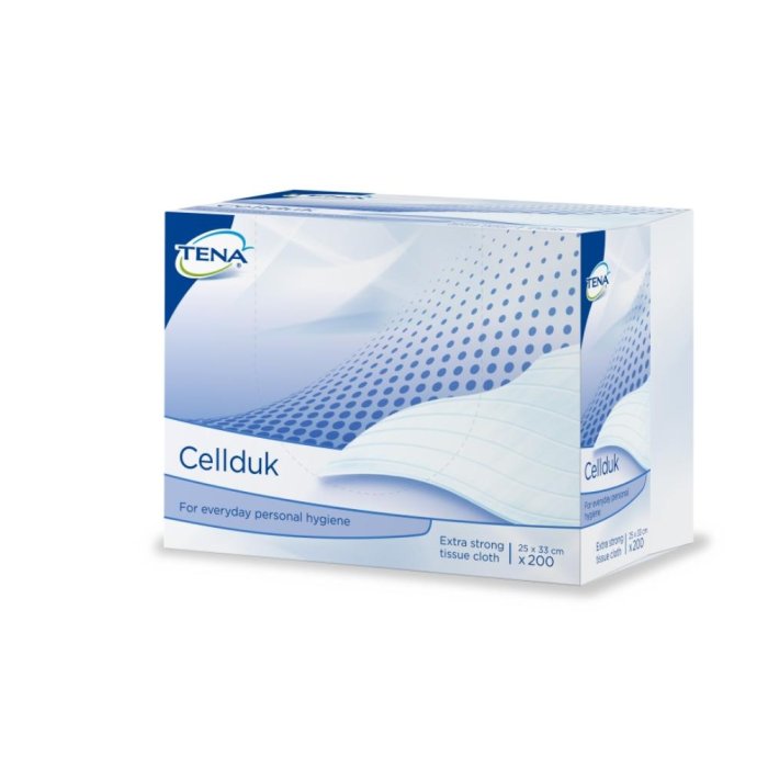 Tena ProSkin Cellduk Salvietta Monouso Asciutta per Igiene Misura 25 x 33 cm 200 Pezzi