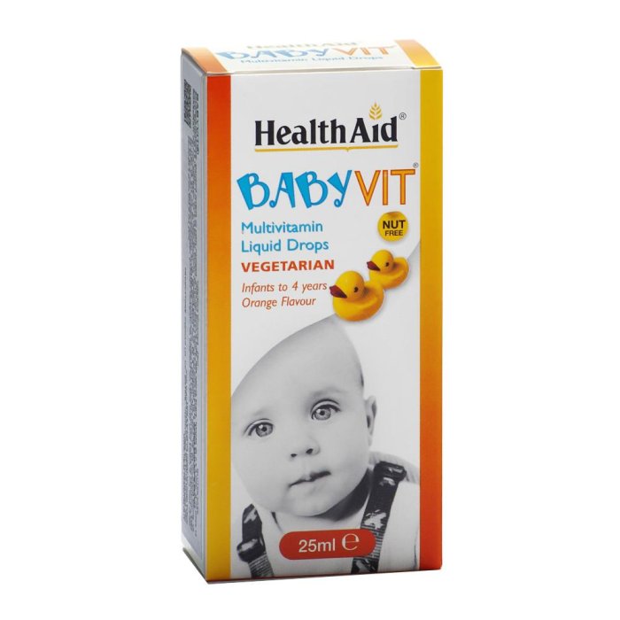 HealthAid Baby Vitamin Drops 25 ml Integratore Multivitaminico per Neonati e Bambini