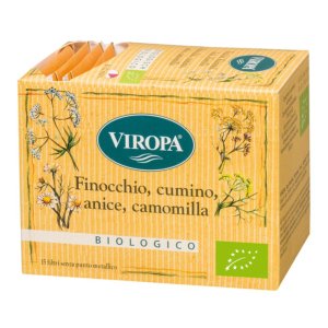Viropa Finocchio Cumino Anice Camomilla Tisana Biologica 15 Filtri