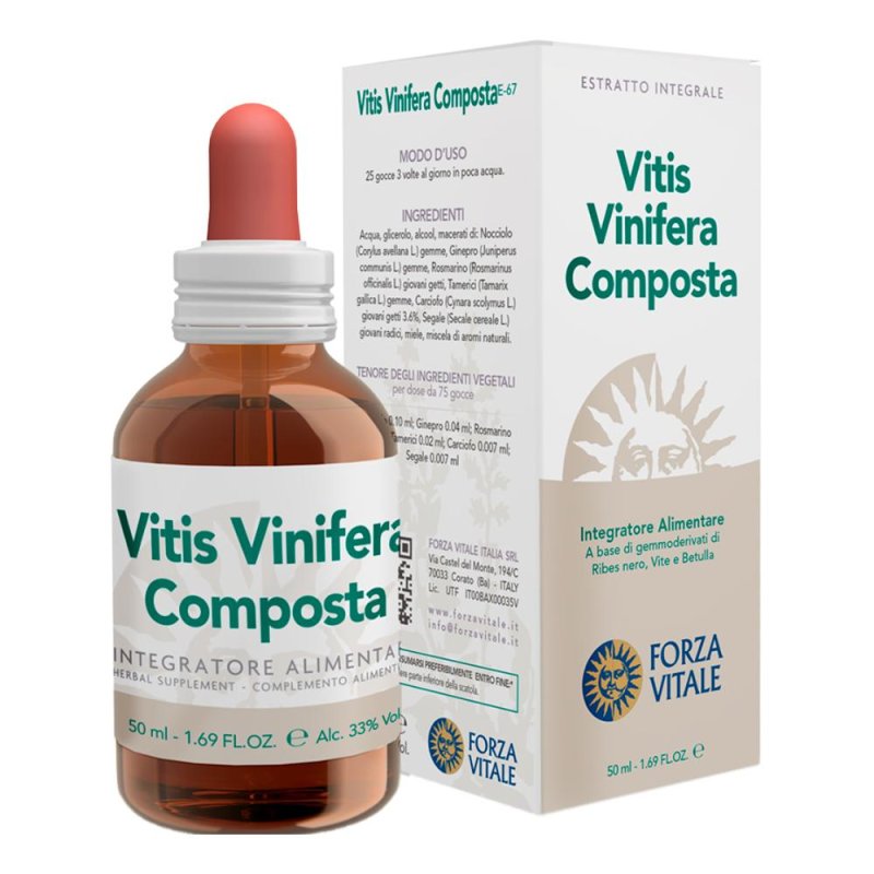 Vitis vinifera composto Ecosol gocce - integratore a base di vite rossa per microcircolo