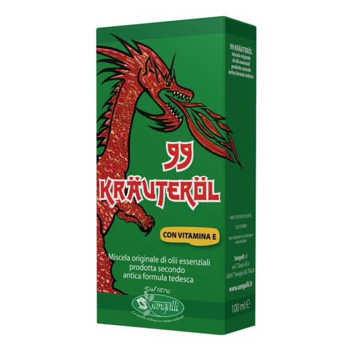 Krauteröl 99 forte 100 ml Sangalli - olio balsamico alle erbe per massaggi e inalazioni