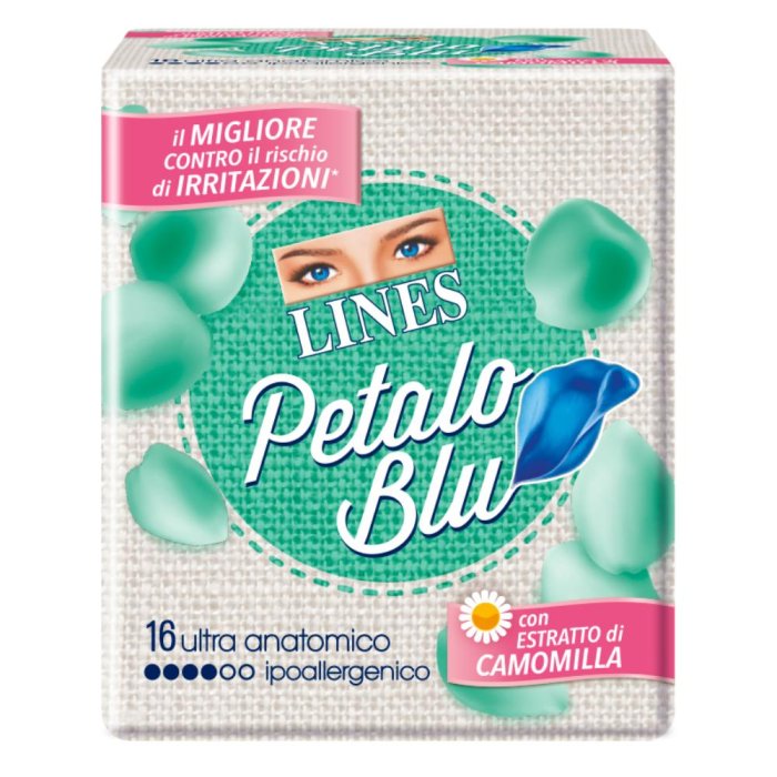 Lines Petalo Blu anatomico 16 pezzi - assorbenti anatomici Lines