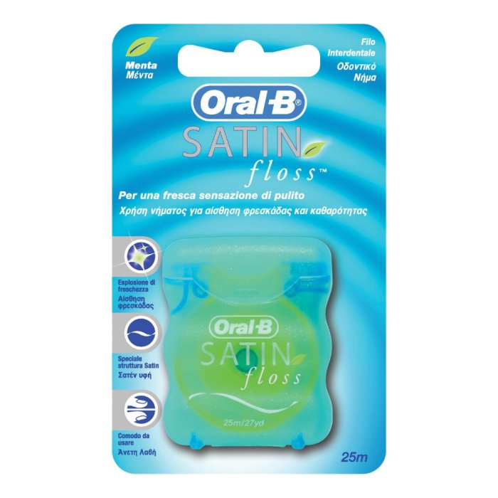 Oral B Satin Floss filo interdentale liscio e sottile gusto menta 25 m