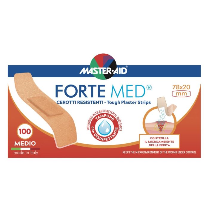 Master-Aid Fortemed - Cerotto con Tampone Disinfettante Medio 100Cerotti