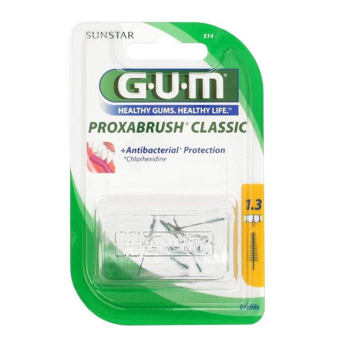 GUM  Igiene Dentale Quotidiana Proxabrush 514 8 Ricambi Conici 1.3 mm