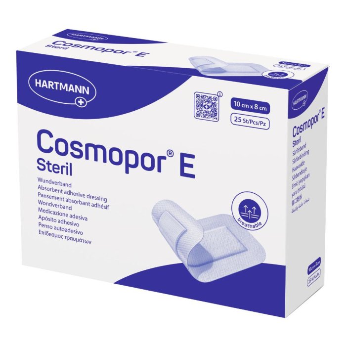Cosmopor E cerotti adesivi Steril 10 x 8 cm confezione da 25 pezzi – medicazione post operatoria sterile traspirante