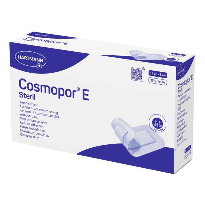 Cosmopor E Medicazione Adesiva Post Operatoria Sterile 15 x 8 Centimetri Confezione 25 Pezzi