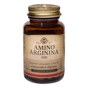 Solgar  Aminoacidi Amino Arginina 500 Integratore Alimentare 50 Capsule
