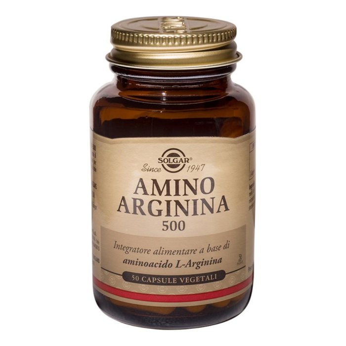 Solgar  Aminoacidi Amino Arginina 500 Integratore Alimentare 50 Capsule
