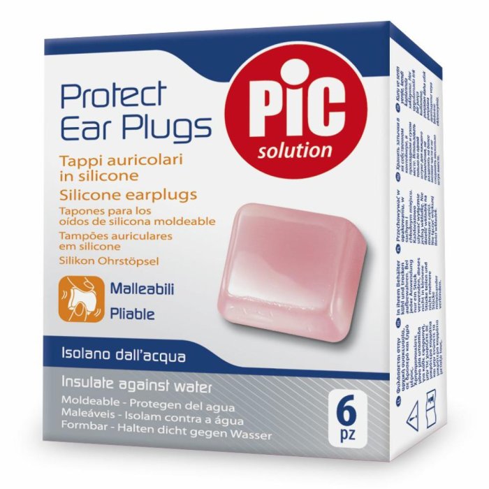Pic Protect Ear Plugs Tappi Auricolari In Silicone 6 Pezzi