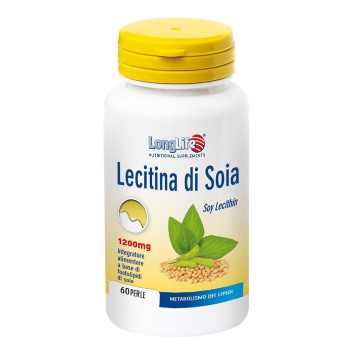 LongLife Lecitina di Soia 1200 mg Integratore per il Colesterolo 60 Perle