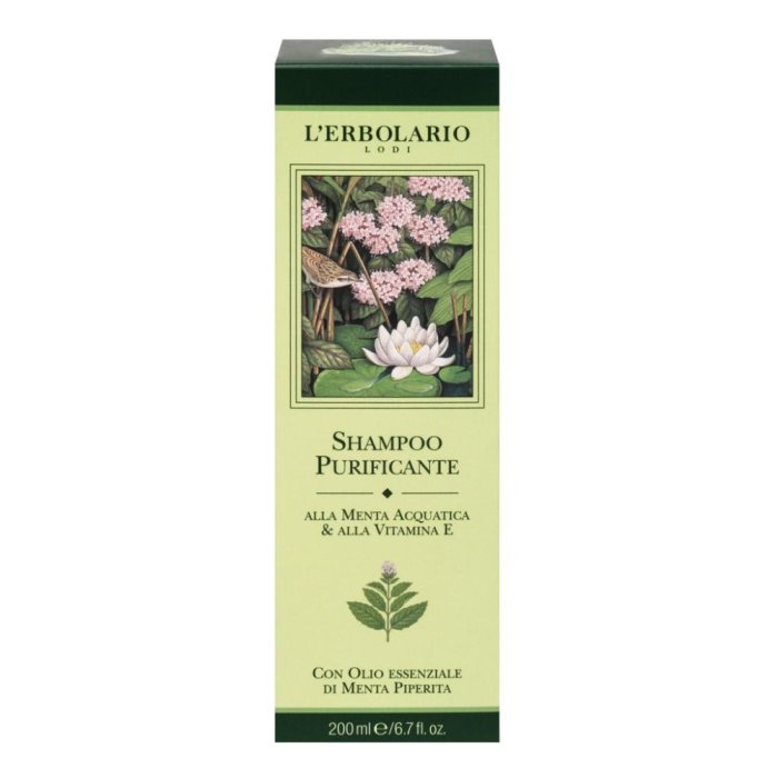 L'Erbolario Shampoo Purificante Alla Menta Acquatica E Alla Vitamina E 200 ml