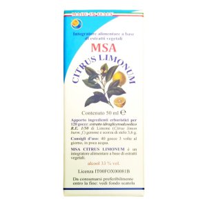 MSA Citrus Limonum 50 ml Integratore Naturale al Limone in Gocce per Drenaggio e Depurazione