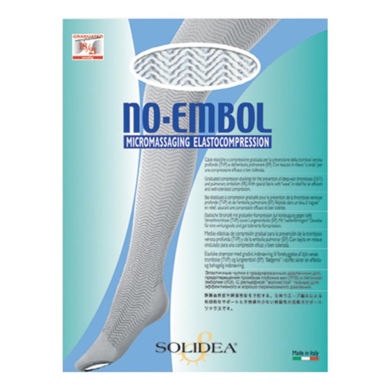 No Embol Cal Calza Antiembolo Colore Camel Taglia M per Prevenzione Trombosi Venosa Profonda
