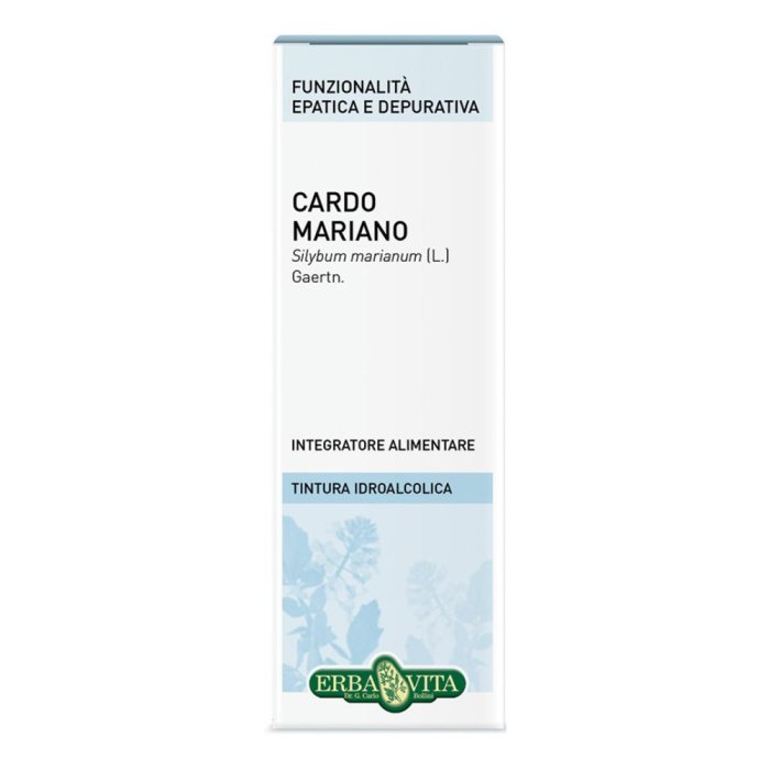 Erba Vita Estratti Liquidi - Cardo Mariano Tintura Idroalcolica Integratore Funzione Epatica e Depurativa 50 ml