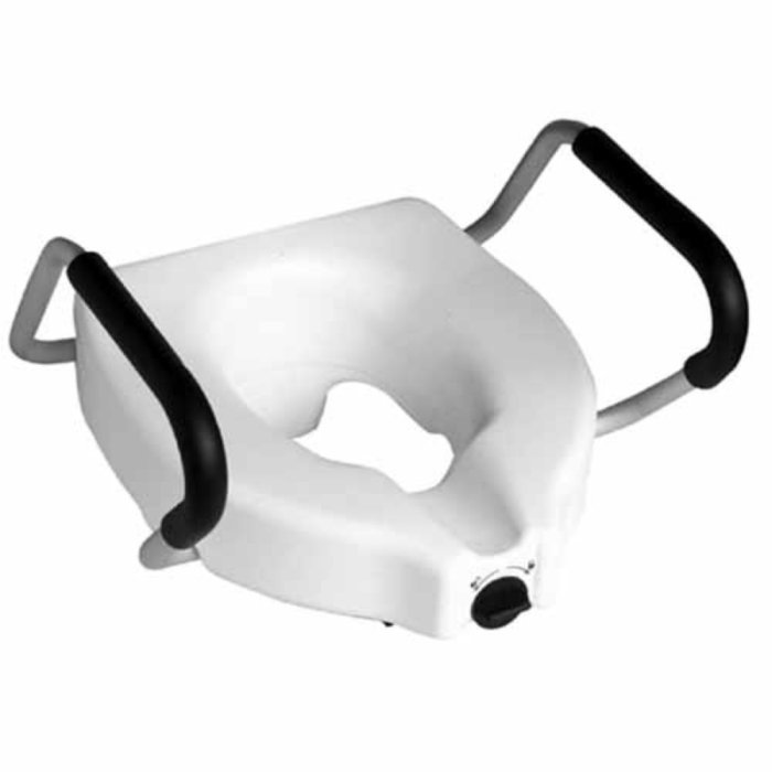 Rialzo per Water con Braccioli Ergonomici senza Coperchio per Anziani e Disabili – Sedile Rialzato per Toilette F Care Antiscivolo