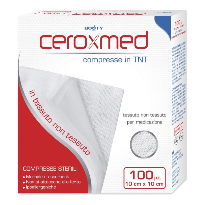 Bouty Garza Compressa In Tessuto Non Tessuto Ceroxmed 10x10cm 100 Pezzi