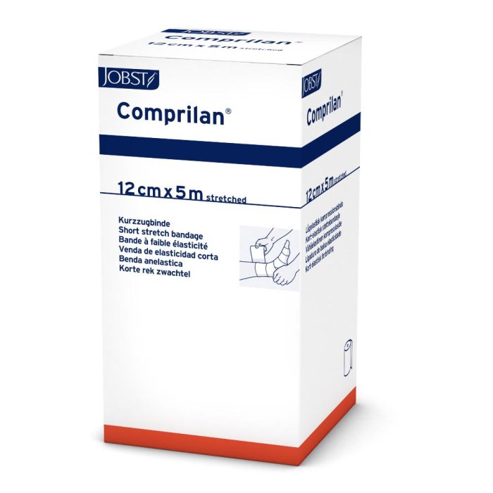 Benda Comprilan 12 cm x 5 m compressiva elastica per fasciature e contenzione terapeutica