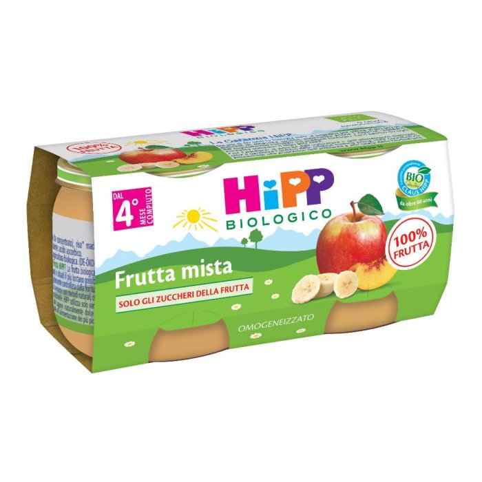 HiPP Bio Omogeneizzato Frutta Mista Con Cereali 125 g 2 Pezzi