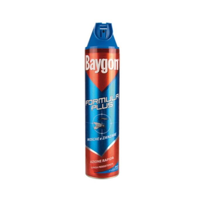 Baygon Mosche e Zanzare Plus Insetticida Spray per Zanzare e Mosche da Interno ed Esterno