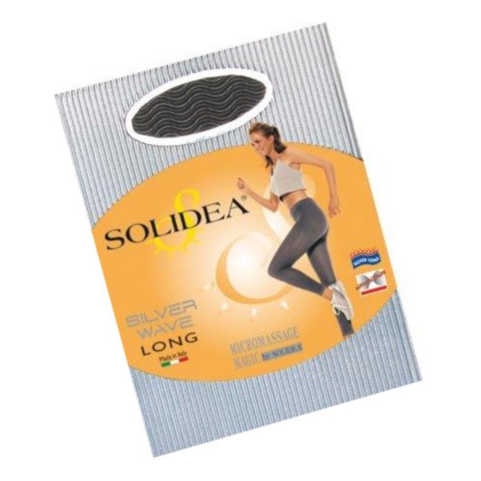 Leggings a Compressione Solidea Silver Wave Long Nero Taglia Media Grande Anticellulite Modellante