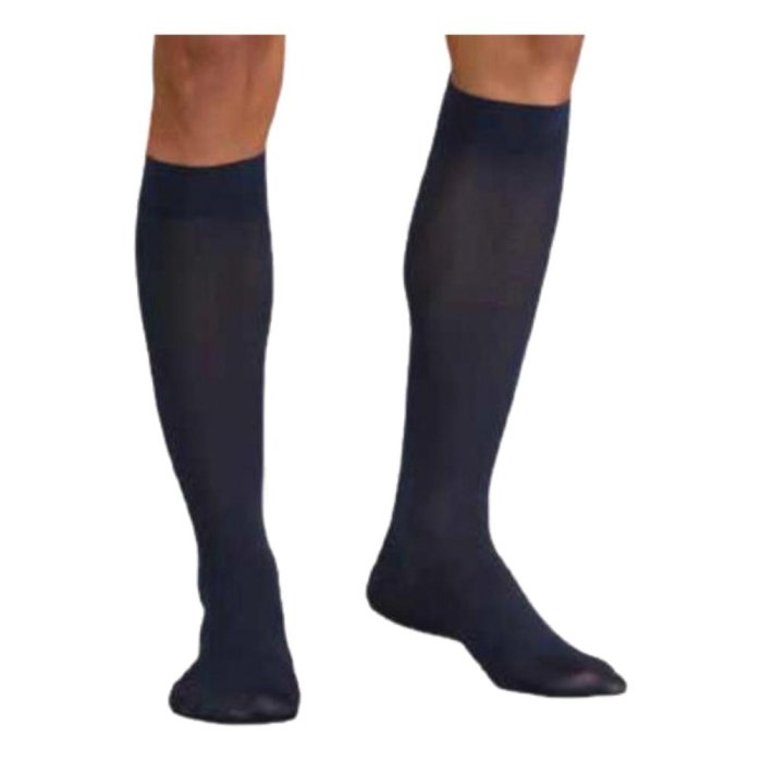 Varisan Lui & Lei Calze a Compressione Graduata al Ginocchio in Cotone Blu Taglia 3 per il Benessere e la Circolazione delle Gambe