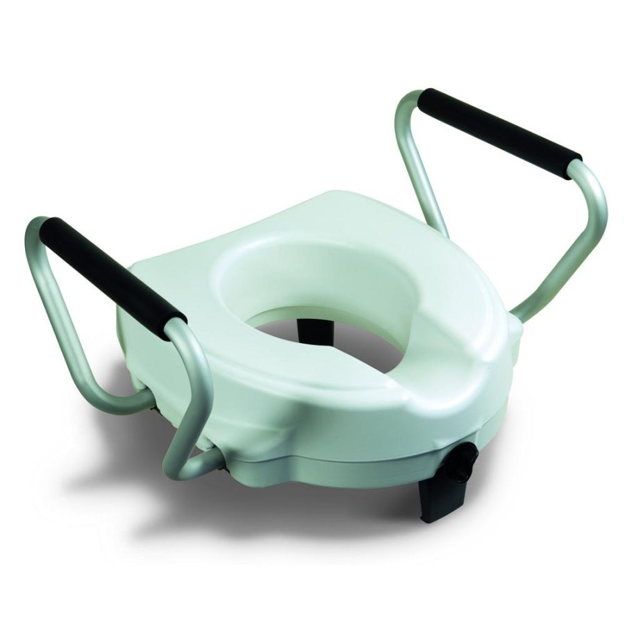 Rialzo WC Universale con Maniglie Safety – Sedile Rialzato per Water con Braccioli, Supporto Sicuro per Anziani e Disabili, Installazione Facile