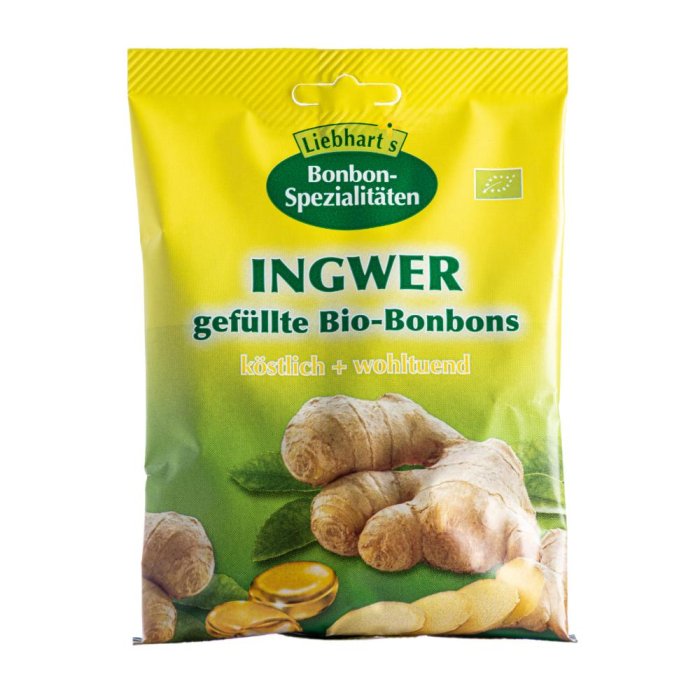 Bonbons Zenzero Bio 100 g - Caramelle Biologiche allo Zenzero ad Azione Digestiva