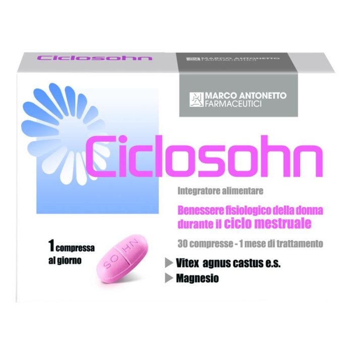 Ciclosohn Integratore 30 Compresse per Ciclo Mestruale Regolare e Benessere Ormonale Donna | Werenoi