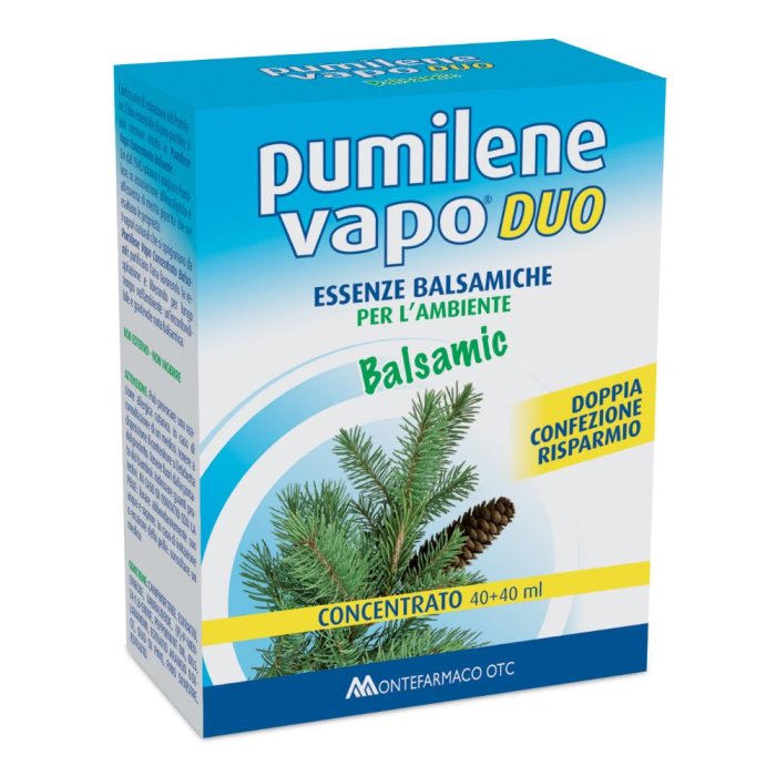 Pumilene Vapo Concentrato Duo 2 x 40 Millilitri Essenza Balsamica per Diffusori Ambiente e Vapori Respiratori
