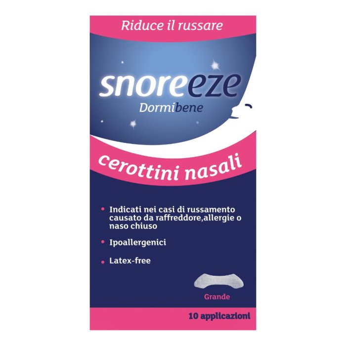 Snoreeze Cerottini Nasali che riducono il Russare Large 10 cerotti