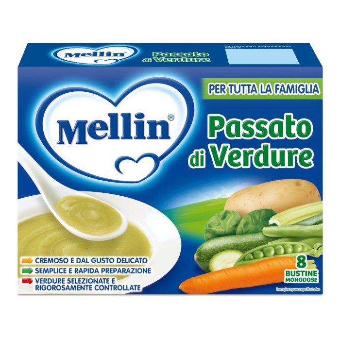 Mellin Passato Di Verdure 8 Bustine Da 13 g