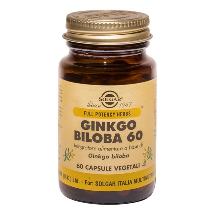Solgar  Benessere Energia Ginkgo Biloba Integratore Alimentare 60 Capsule