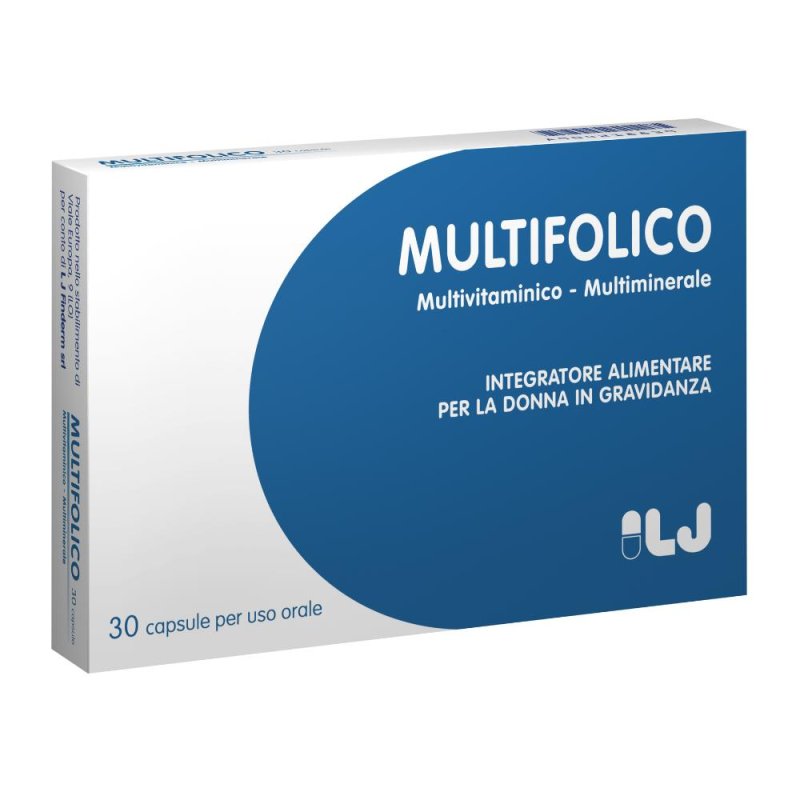 LJ Pharma  Vitamine Minerali MULTIFOLICO Integratore Alimentare 30 Capsule