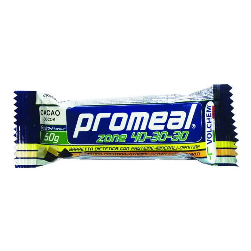 Volchem Alimentazione Speciale Promeal Zone 40 30 30 Dieta a Zona Barretta Cacao e Cereali 50 g