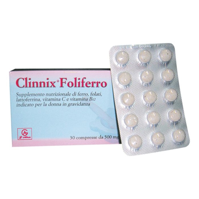 Clinnix Foliferro integratore di ferro con vitamine 30 compresse