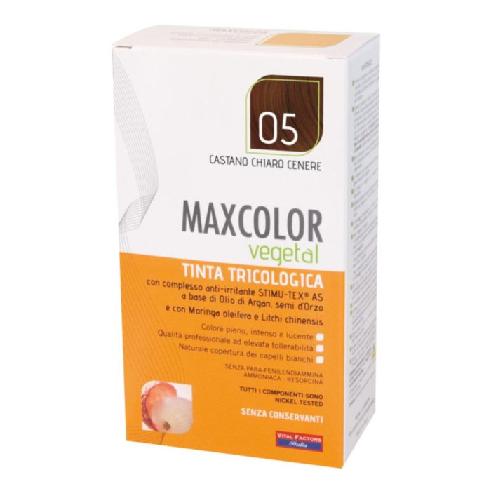 Vital Factors MaxColor Vegetal Tinta Tricologica 05 Castano Chiaro Cenere